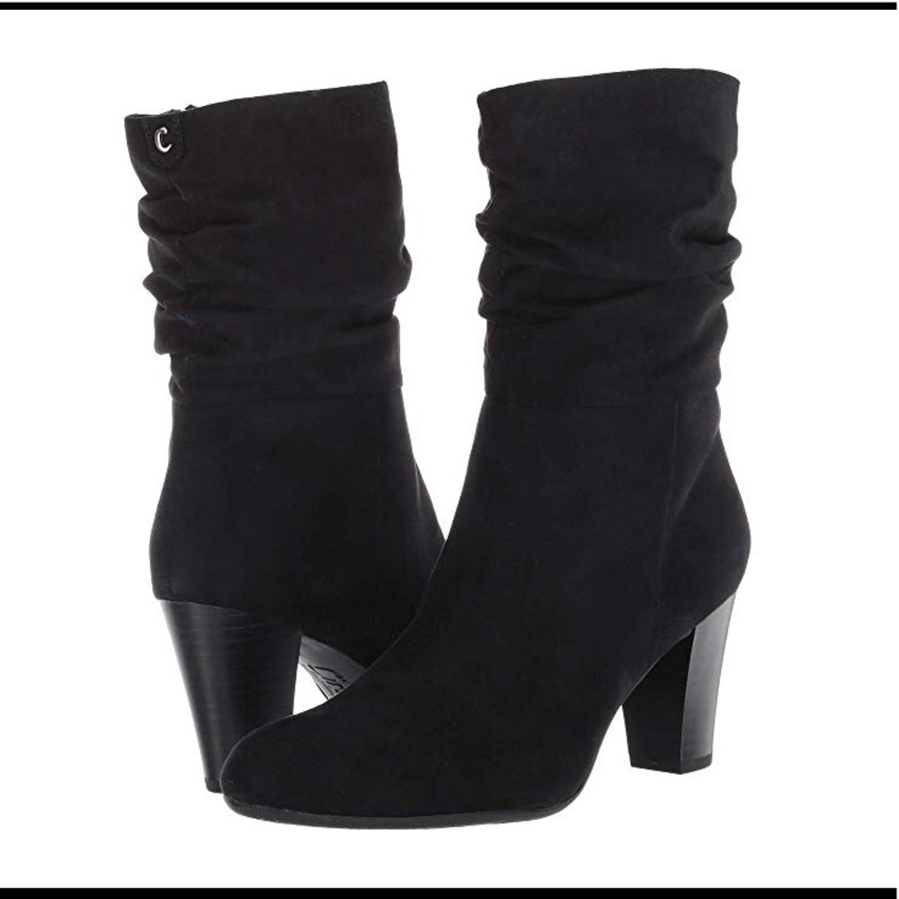 Black mid calf boots
